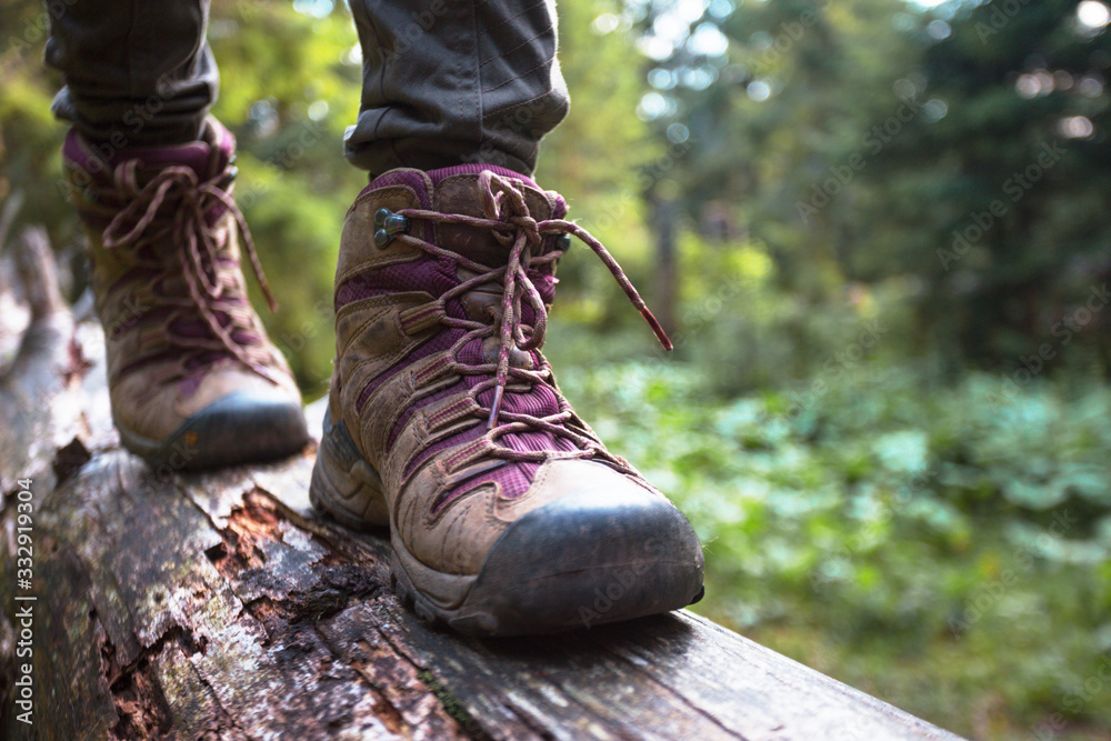 Wall mural a hiking boots