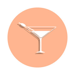 Martini in a glass badge icon. Simple glyph, flat vector of drink icons for ui and ux, website or mobile application