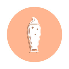 Beer in a glass badge icon. Simple glyph, flat vector of drink icons for ui and ux, website or mobile application