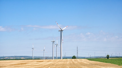 Agricultural Fields With Wind Turbines