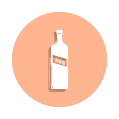 Whiskey bottle badge icon. Simple glyph, flat vector of drink icons for ui and ux, website or mobile application