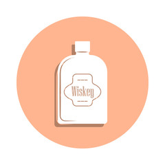 Whiskey bottle badge icon. Simple glyph, flat vector of drink icons for ui and ux, website or mobile application