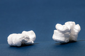 Polystyrene or white styrofoam packing