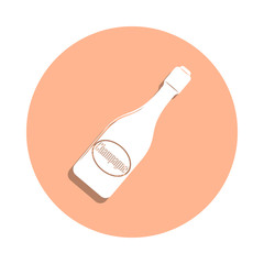 A bottle of champagne badge icon. Simple glyph, flat vector of drink icons for ui and ux, website or mobile application