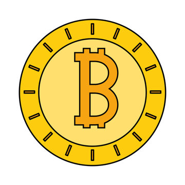 bitcoin virtual money isolated icon vector illustration design