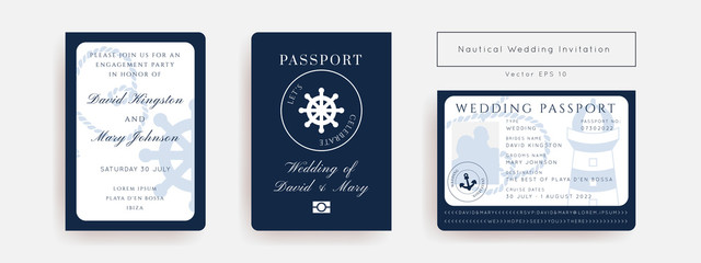 Fototapeta premium Nautical wedding vector design