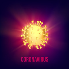 Computer model of Covid-19 as illustration of fast growing global pandemic. Science illustration of danger coronavirus disease, 3d model of coronavirus.