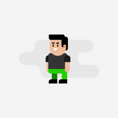 Simple Character Icon In Flat Design