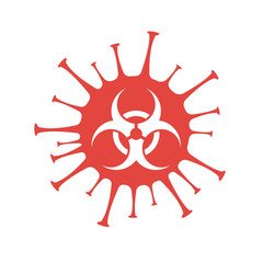 Prohibition icon shape. biological hazard risk logo symbol. Contamination epidemic virus da