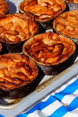 French apple tarts at an outdoor market