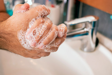 wash hands with soap