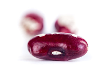 Close-up red Beans isolated on white background