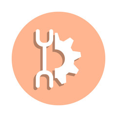 Key and mechanism badge icon. Simple glyph, flat vector of engineering icons for ui and ux, website or mobile application