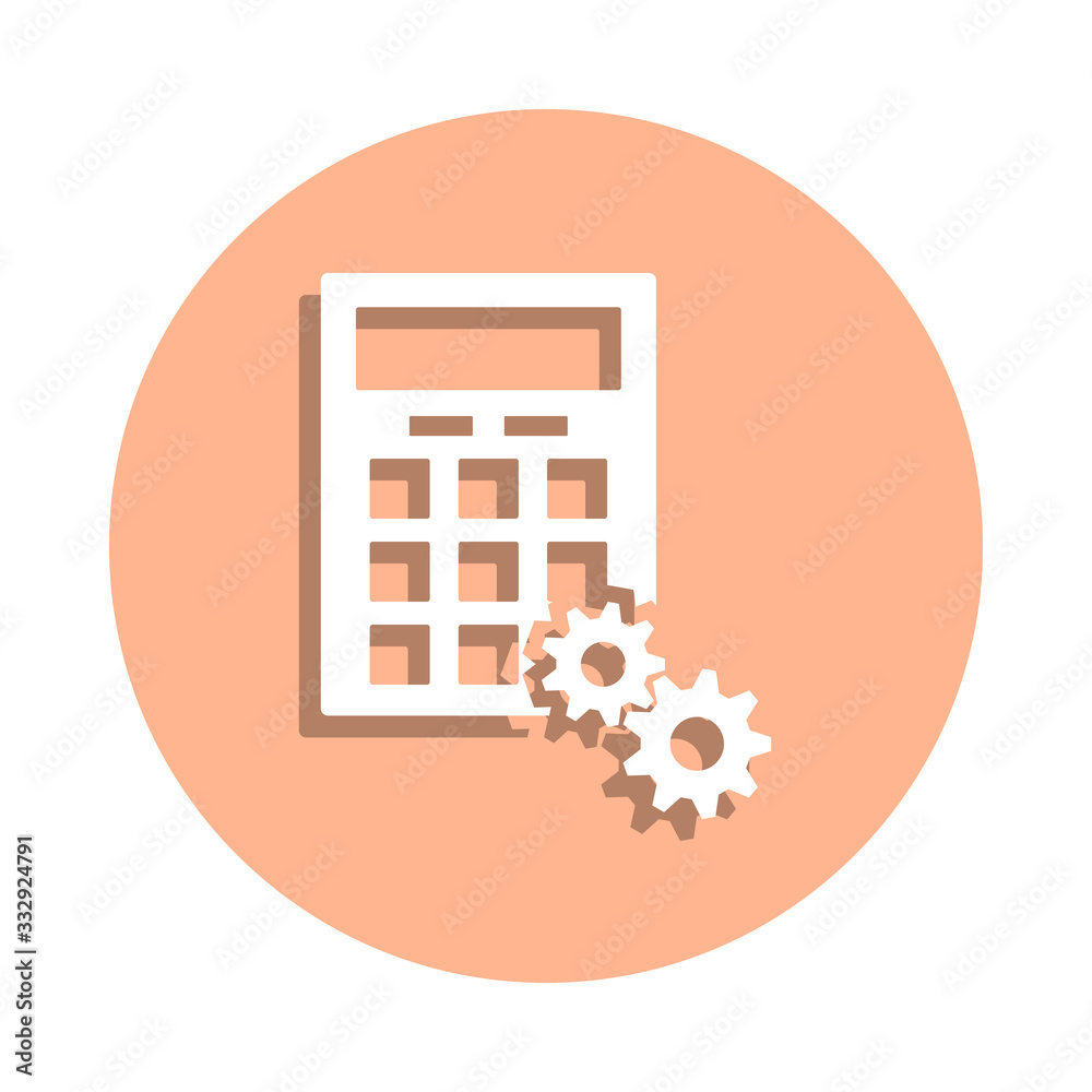 Poster computational mechanism badge icon. simple glyph, flat vector of engineering icons for ui and ux, we