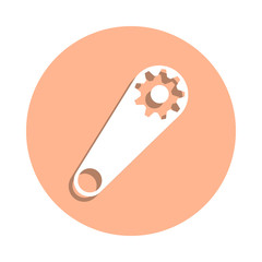 Mechanism badge icon. Simple glyph, flat vector of engineering icons for ui and ux, website or mobile application