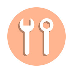 Nut tools badge icon. Simple glyph, flat vector of engineering icons for ui and ux, website or mobile application