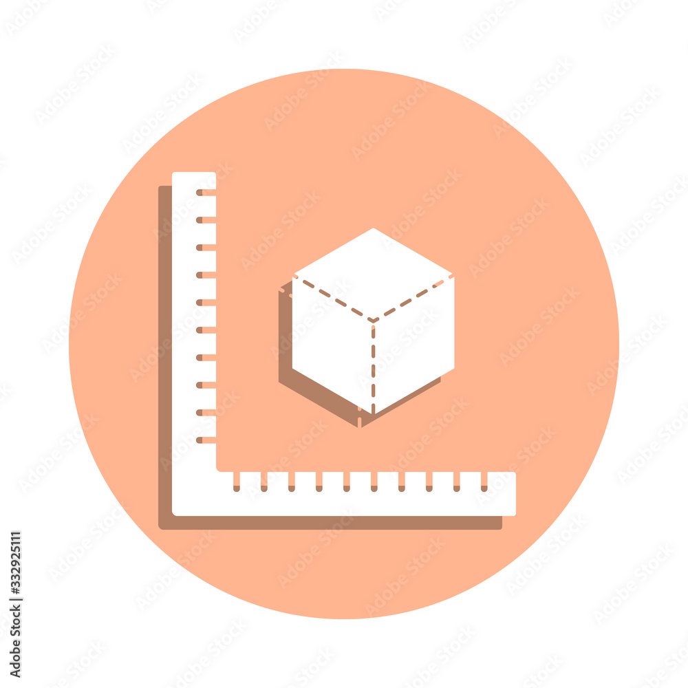 Poster square calculation badge icon. simple glyph, flat vector of engineering icons for ui and ux, website