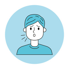 man coughing sick isolated icon vector illustration design