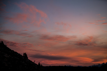 sunset in mountains