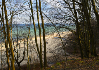 Obraz premium empty sandy beach at the Baltic Sea in Poland