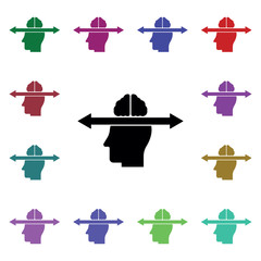 Healthcare in mind multi color icon. Simple glyph, flat vector of human mind icons for ui and ux, website or mobile application