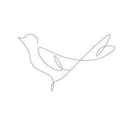 Bird flying isolated on the white background. Vector illustration.
