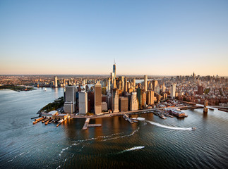 New York City skyline, aerial view