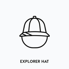 explorer hat icon vector. explorer symbol sign