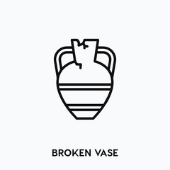 broken vase icon vector. vase symbol sign