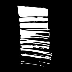 Stucco imprint. Design element imprint for background in art style. Black and white design. Retro abstract pattern. Calligraphic splash acrylic spot. Grunge liquid shape spatter silhouette