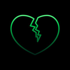 broken heart nolan icon. Simple thin line, outline vector of Heartbeat icons for ui and ux, website or mobile application