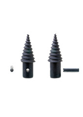 Photo of the splitter screw or cone splitter tip used in forestry to produce firewood. It is a...
