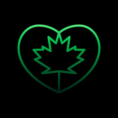 heart flag of Canada nolan icon. Simple thin line, outline vector of Heartbeat icons for ui and ux, website or mobile application