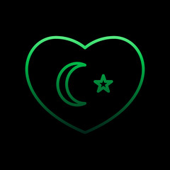 heart flag of Turkey nolan icon. Simple thin line, outline vector of Heartbeat icons for ui and ux, website or mobile application