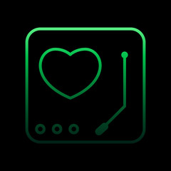 dj lover heart nolan icon. Simple thin line, outline vector of Heartbeat icons for ui and ux, website or mobile application