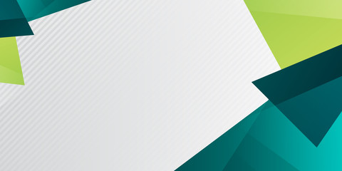 Fresh simple green yellow tosca background. flat green traingle gradation. Sharp background with copy space