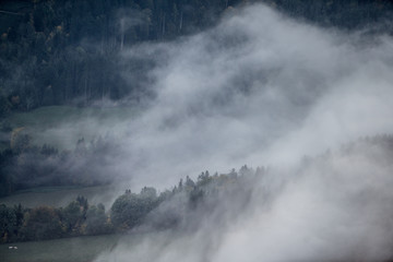 clouds over mountains