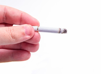 Man hand holding a cigarette