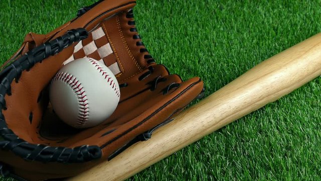 Baseball Glove And Bat Moving Shot