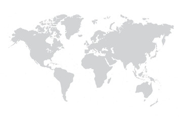 World map vector grey isolated on white background. Flat Earth,  Globe world map icon. Travel worldwide eps 10 - obrazy, fototapety, plakaty