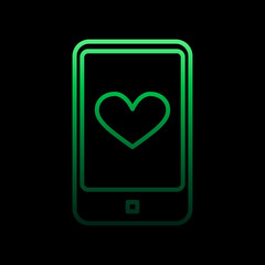lover calling phone heart nolan icon. Simple thin line, outline vector of Heartbeat icons for ui and ux, website or mobile application