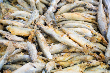Set of smoked fish.