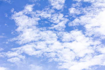 Clear blue color sky with white cloud background