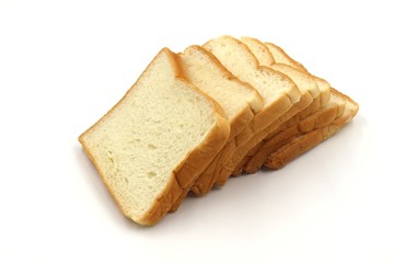 Fototapeta na wymiar slice of bread on white background
