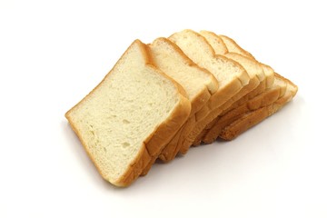 slice of bread on white background