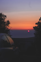 Fototapeta na wymiar italian sunset on car 