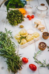 Asian manti. takeaway food. national asian cuisine. food delivery