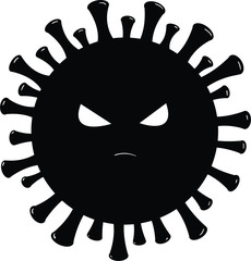 Coronavirus black vector