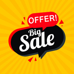 Big Offer sale tag vector Illustration
