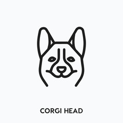 corgi head icon vector. corgi head symbol sign